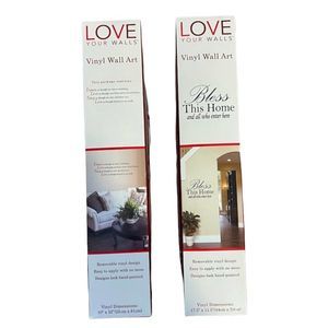 2 NIB Removable Vinyl Wall Art - Bless This Home - Dance Love Sing Live - Decals